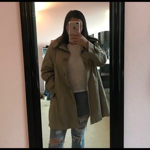 NWT Tan Siena Studio Trench Rain Coat Size Medium